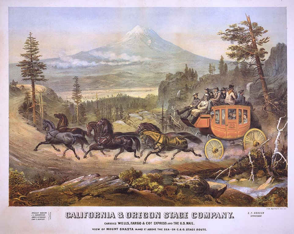 Currier & Ives Print of Hank Monk & Horace Greeley on the stage